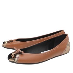 Burberry Bicolor Romsey Peep Toe Ballet Flats